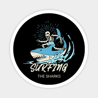 Surfing The Sharks Magnet